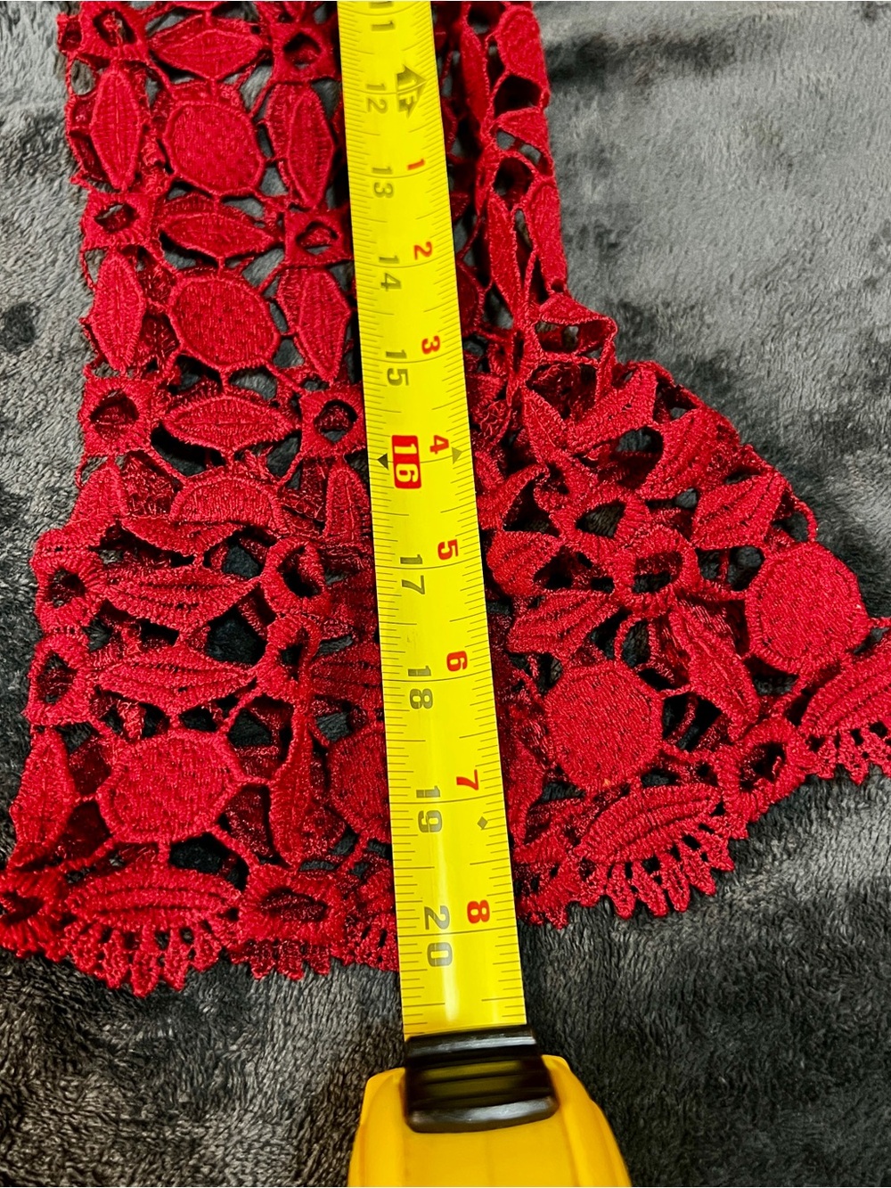 Eilly Bazar Wms Wine Lace Embroidery Cutout Inset Sheer Fit&Flare Mini Dress M - Picture 14 of 15